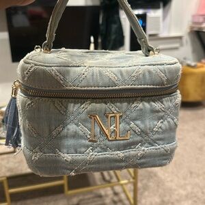 Nichole Lynel Distressed Denim Vanity Purse